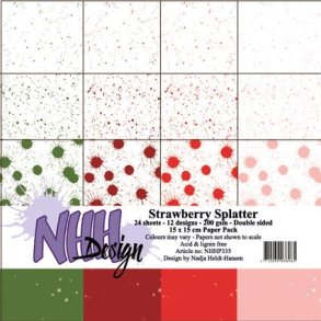 NHH Paperpad 15x15cm -NHHP335 - Strawberry Splatter
