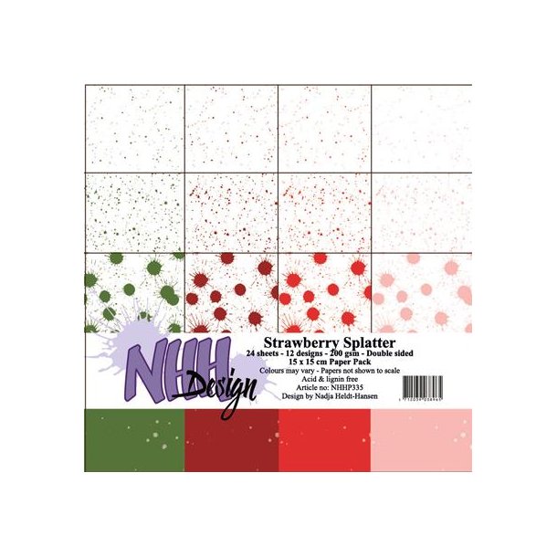 NHH Paperpad 15x15cm -NHHP335 - Strawberry Splatter