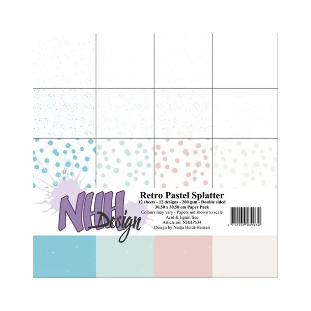 NHH Paperpad 30,5x30,5cm - NHHP534 - Retro Pastel Splatter