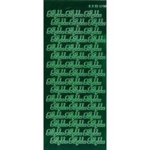 Stickers JEJE Mirror 3298 -  Tillykke - Gr�n