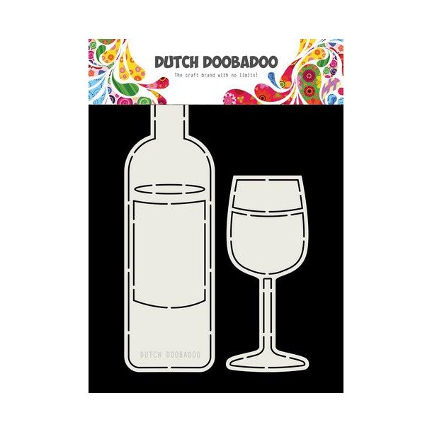 Dutch Doobadoo Card Art - Wine bottle and Glass A5 - 470.713.831