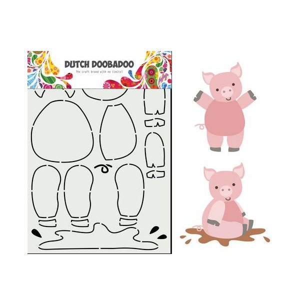 Dutch Doobadoo Card Art - Built up Pig A5 - 470.713.858