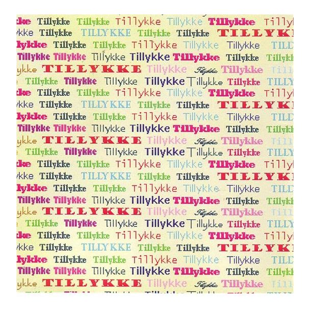 Tillykke 14x28 cm Multi p creme