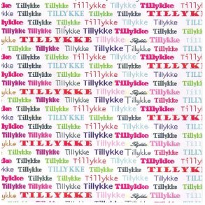 Tillykke 14x28 cm Multi p hvid