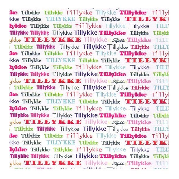 Tillykke 14x28 cm Multi p hvid