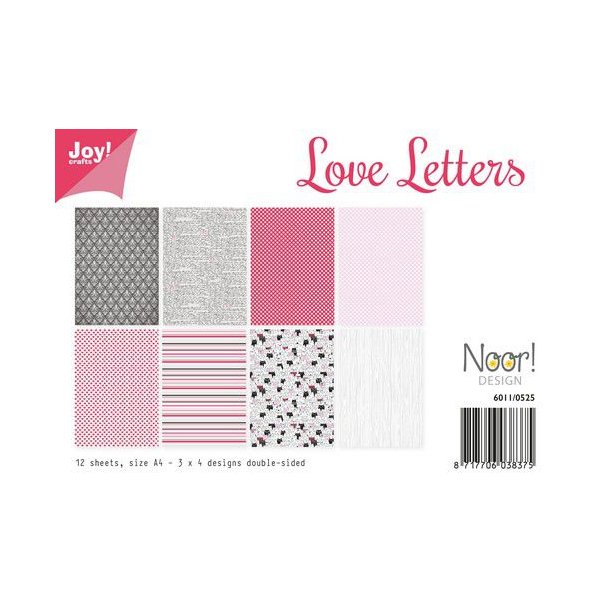 Joy Papirsblok A4 - 12 Ark dobbeltsidet - 6011/0525 - Love Letter