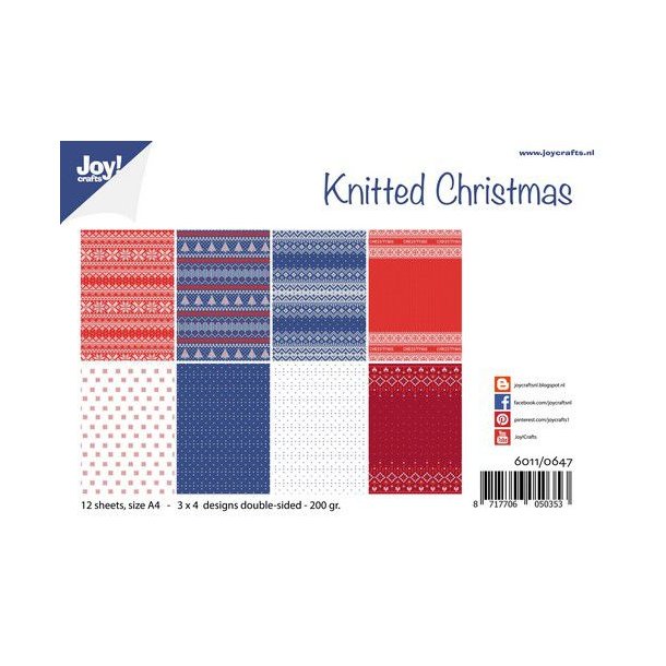 Joy Papirsblok A4 - 12 Ark dobbeltsidet - 6011/0647 - Knitted Christmas