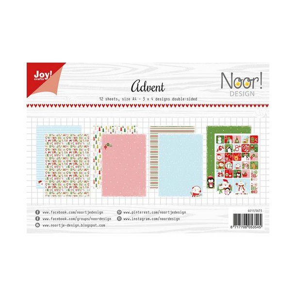 Joy Papirsblok A4 - 12 Ark dobbeltsidet - 6011/0673 - Advent