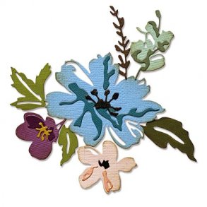 Sizzix -Tim Holtz Thinlits Die - 665210 - Brushstroke Flowers #2