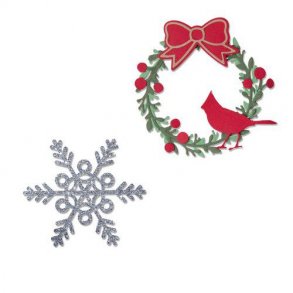 Sizzix Thinlits Die - 665326 - Wreath & Snowflake