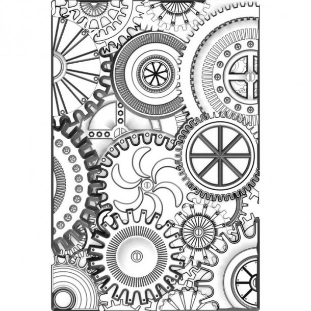 Sizzix - Tim Holtz Embossing Folder Mini 665633 - Mechanics