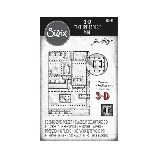 Sizzix - Tim Holtz Embossing Folder Mini 665634 - Foundry 