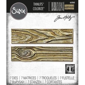 Sizzix / Tim Holtz - Thinlits Die - 665860 - Woodgrain Colorize