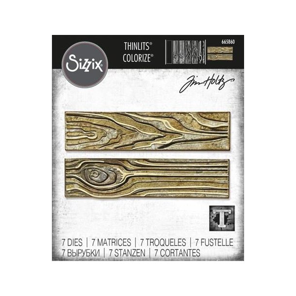 Sizzix / Tim Holtz - Thinlits Die - 665860 - Woodgrain Colorize