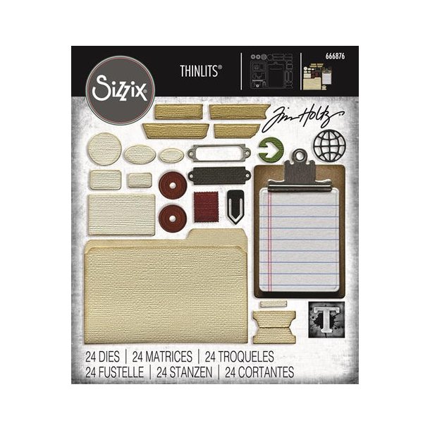 Sizzix/Tim Holtz Thinlits Die "Vault - Noteworthy" 666876