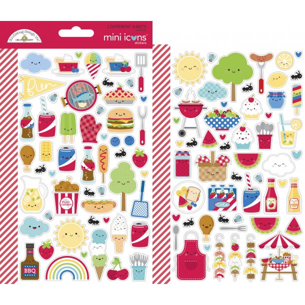 Doodlebug Design Bar-b-cute Mini Icons Stickers (6887)