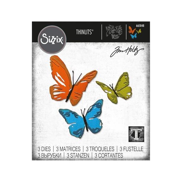 Sizzix / Tim Holtz - Thinlits Die - 665848 - Brushstroke Butterflies