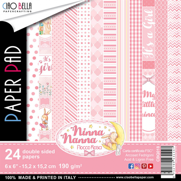 Ciao Bella Paper Pad 6x6 - CBQ018 - Ninna Nanna Girl