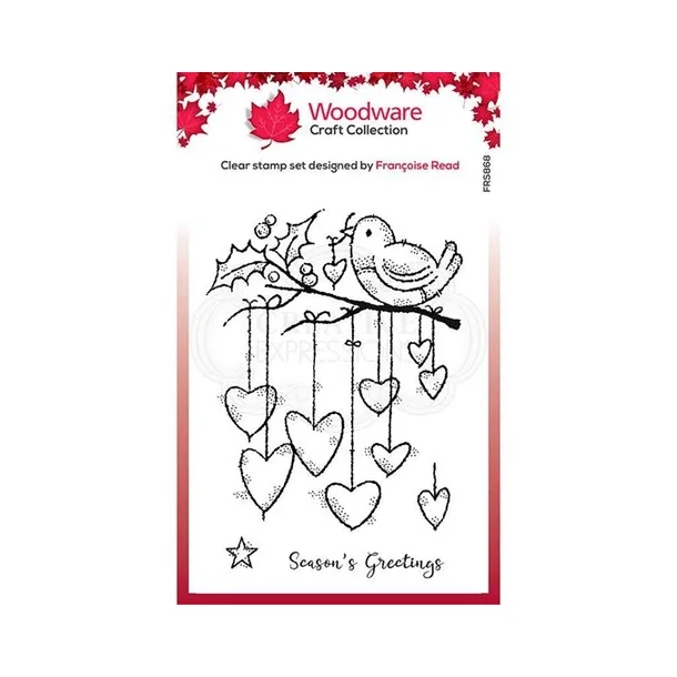 Woodware Clearstamp - FRS868 - Hanging Hearts 