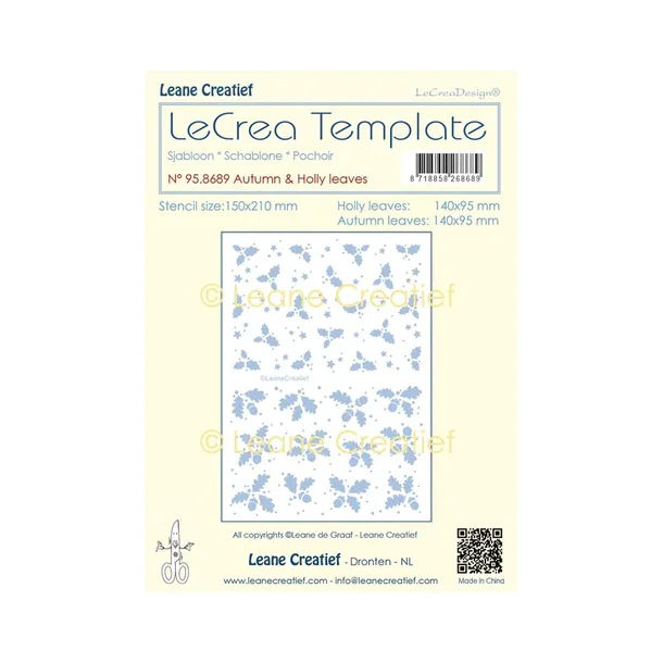 Leane Stencil "Autumn &amp; Holly Leaves" 95.8689