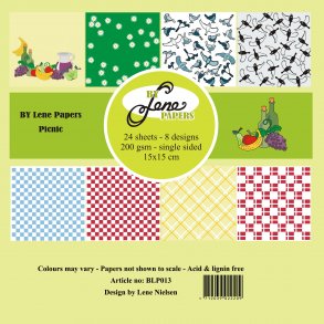 BY LENE Papirblok 15x15 BLP013 - Picnic