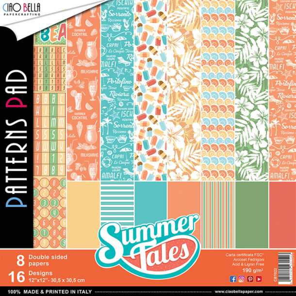 Ciao Bella Patterns Paper Pad 12x12 - CBT022 - Summer Tales