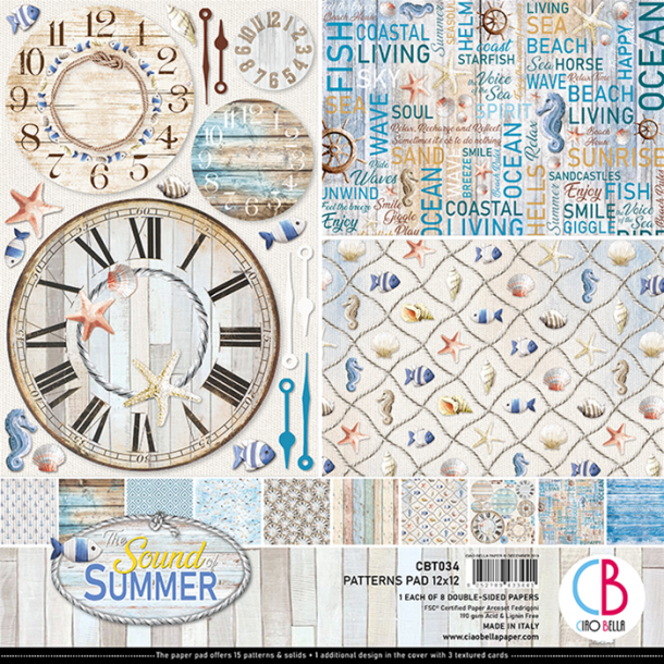 Ciao Bella Patterns Paper Pad 12x12 - CBT034 - Sound of Summer