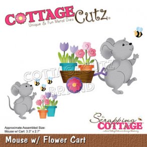 Cottage Cutz - CC-881 - Mouse w/Flower Cart