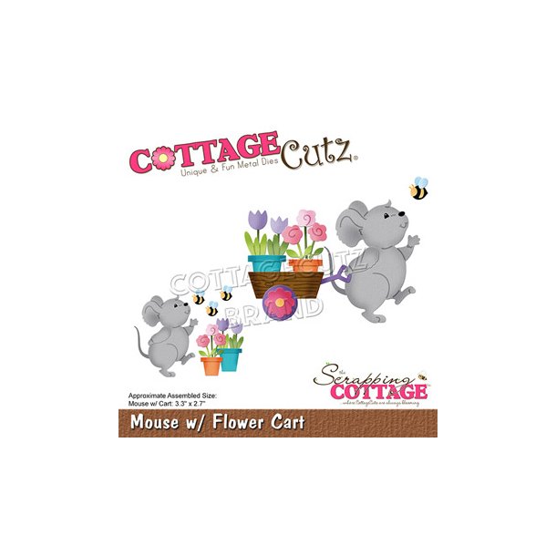 Cottage Cutz - CC-881 - Mouse w/Flower Cart