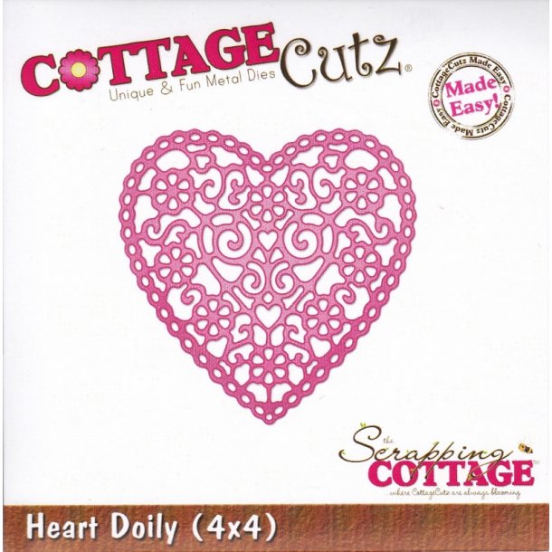 Cottage Cutz - CC4x4-155-Hjerte Doily