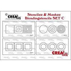 Crealies Stencilzz/Maskzz 4x Slimline smooth &amp; rough edges CLSTMBLSETC