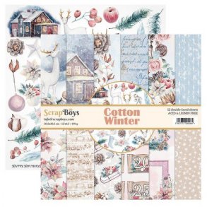 ScrapBoys Papirsblok 30,5x30,5cm - 12 dobbeltsidet ark - Cotton Winter 
