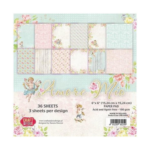 CRAFT &amp; YOU PAPIRPAKNING 15X15CM 36 ARK CPB-AM15