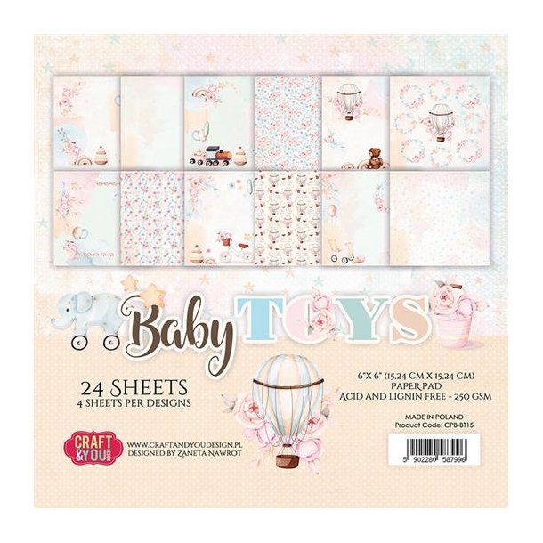 CRAFT &amp; YOU PAPIRPAKNING 15X15CM 36 ARK CPS-BT30