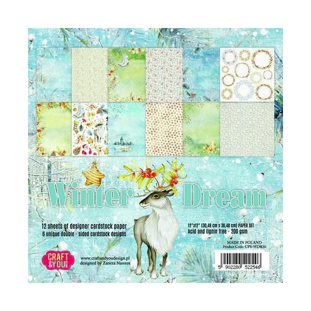 CRAFT &amp; YOU PAPIRPAKNING 30X30CM 12 ARK CPS-WDR30