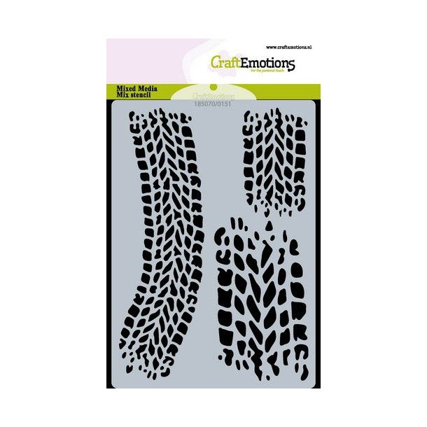 CraftEmotions Mask stencil 0151 - Cars - tire tracks - A6