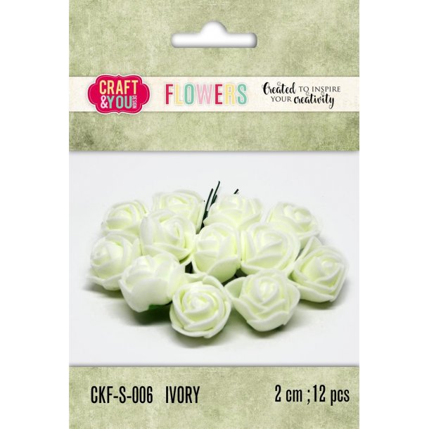 Craft &amp; You Foam Roses CKF-S-006 - Ivory