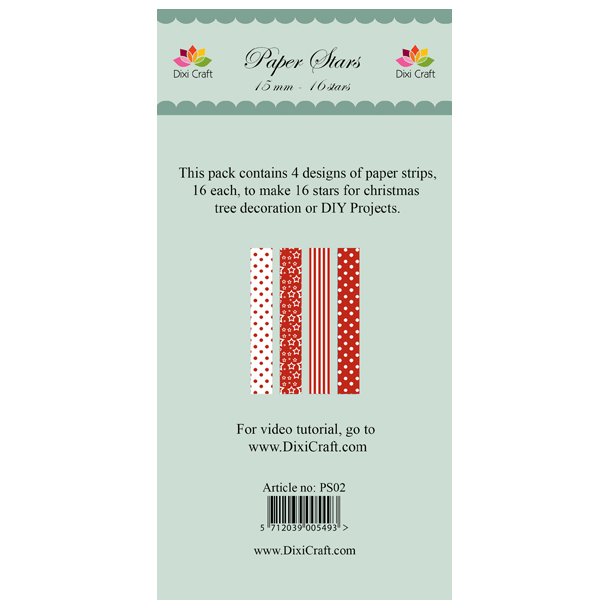 Dixi Craft Paper Stars - Stjernestrimler - PS02 15mm Rd 