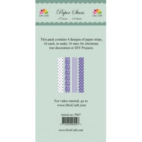 Dixi Craft Paper Stars - Stjernestrimler - PS07 10mm Lilla 