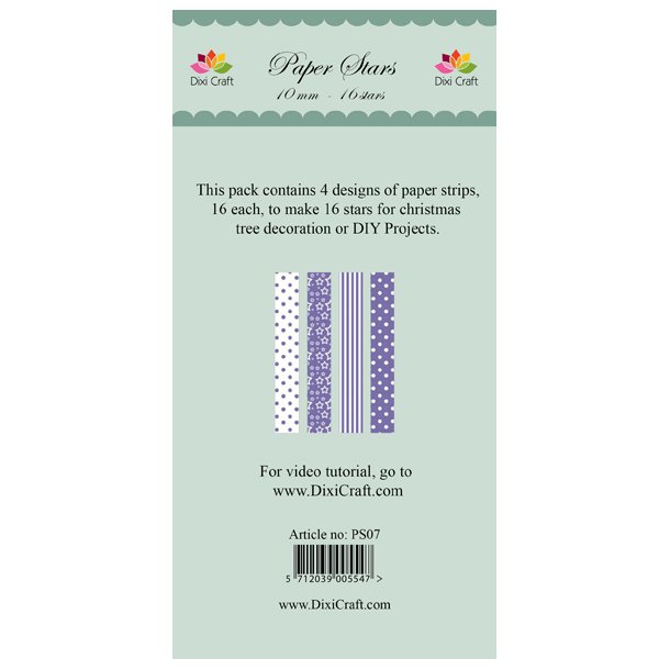 Dixi Craft Paper Stars - Stjernestrimler - PS07 10mm Lilla 