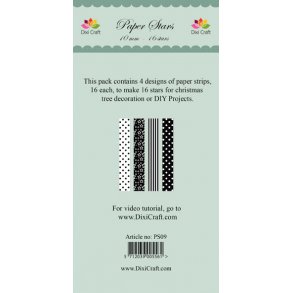 Dixi Craft Paper Stars - Stjernestrimler - PS09 10mm Sort 