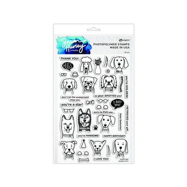 Ranger SH Clearstamps 6x9 Puppy Puns HUR71587