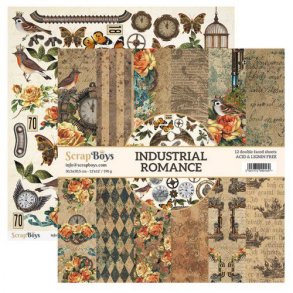 ScrapBoys Papirsblok 30,5x30,5cm - 12 dobbeltsidet ark - Industrial Romance