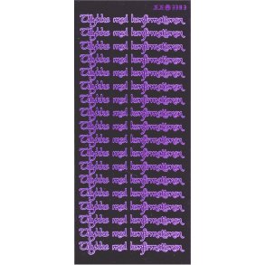 Stickers JEJE3383 - Tillykke med Konfirmationen - Lilla