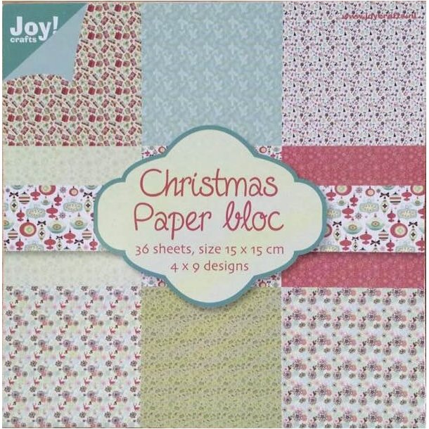 Joy Papirsblok 15x15cm - 36 Ark 4x9 design - 6011/0017