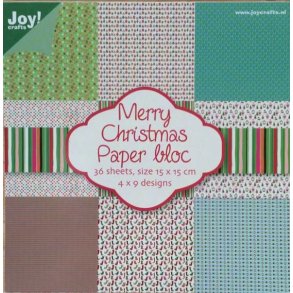 Joy Papirsblok 15x15cm - 36 Ark 4x9 design - 6011/0018