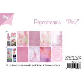Joy Papirsblok A4 - 8 Ark dobbeltsidet + 2 klippeark ark - 6011/0622 - Paperdreams Pink