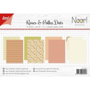 Joy Papirsblok A4 - 12 Ark dobbeltsidet - 6011/0601 - Roses & Polkadots