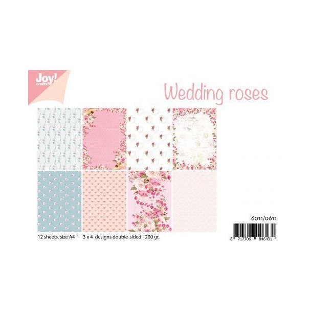 Joy Papirsblok A4 - 12 Ark dobbeltsidet - 6011/0611 - Wedding roses