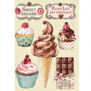 Stamperia Colored Wooden Shapes A5  - KLSP078 - Sweety 